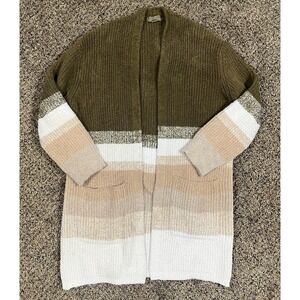 Barefoot Dreams Cozychic Cabin Cable Cardigan Sweater Duster Women's Sz Medium